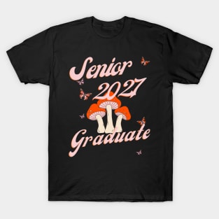 Retro Mushroom Senior 2027 Graduate T-Shirt